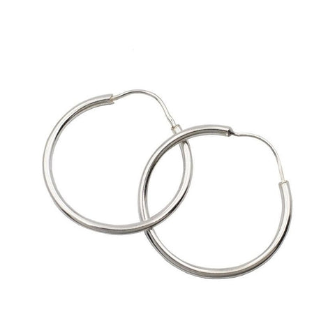 Polished Round Tube Hoop Earrings 20mm