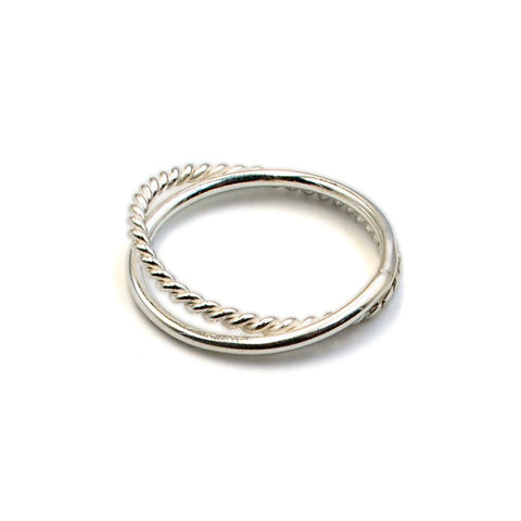 Plain & Twisted Double Ring #7