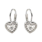 CZ Heart Huggies- Hoop Earrings 15mm