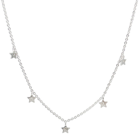 CZ Stars Necklace 15"