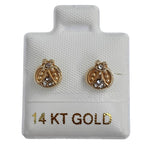 14K Gold Ladybug Stud Earrings 7mm