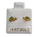14K Gold- Turtle Stud Earrings 7mm
