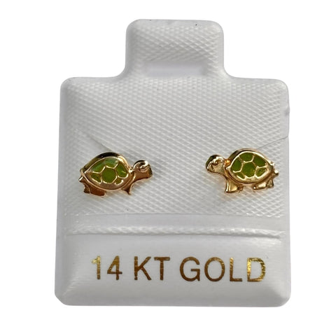 14K Gold- Turtle Stud Earrings 7mm