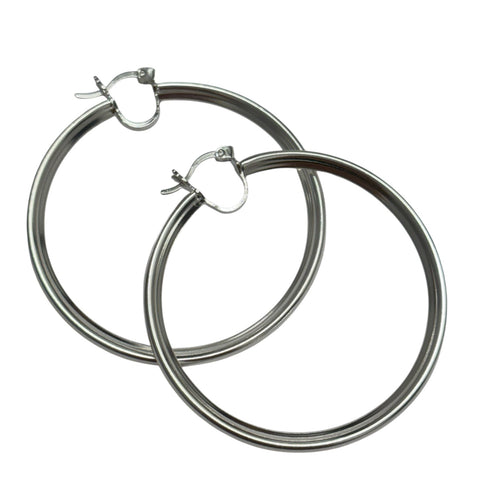 CZ Hoop Earrings 2"