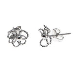 Wire Flower Stud Earrings 8mm