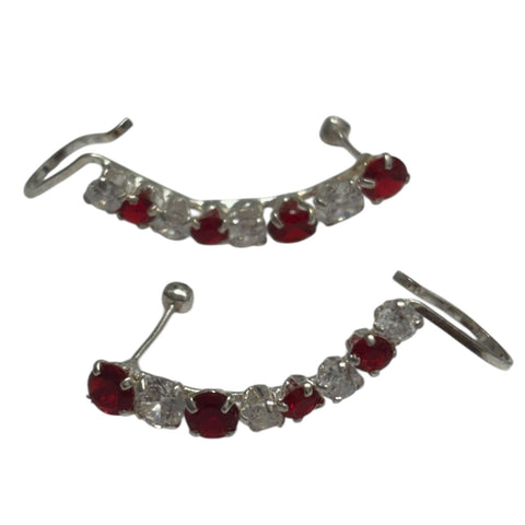 CZ Ear Cuff Earrings 1.2"