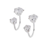 Double CZ Telephone Earrings 15mm