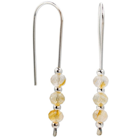 Citrine Quartz Earrings 2"