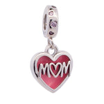 MOM Heart Charm 1"