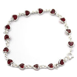 Crystal Heart Bracelet 7"