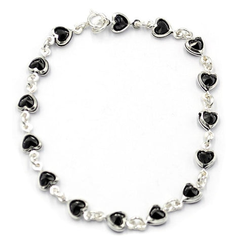 Crystal Heart Bracelet 7"