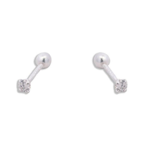 CZ Stud Earrings 2mm