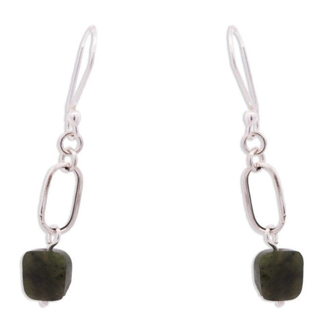 Aventurine Hook Earrings 1.6"