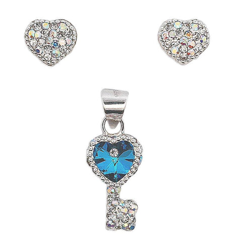 Crystal Key and Heart Set