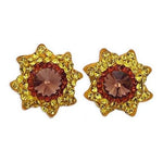 Sunflower Crystal Stud Earrings 15mm