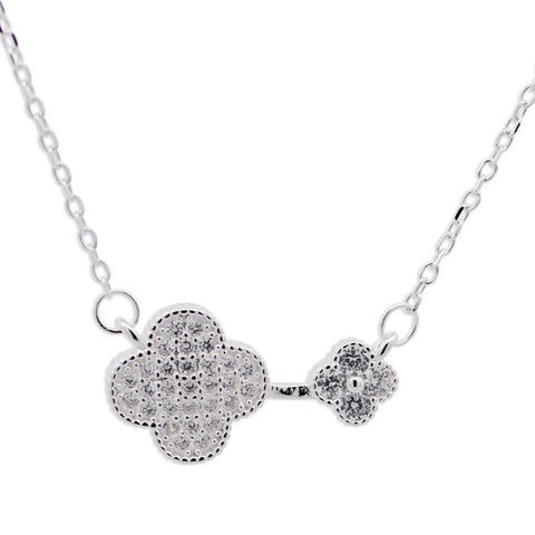 CZ Double Flower Necklace