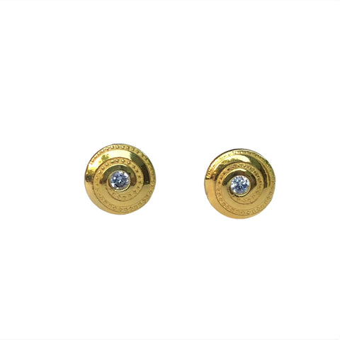 CZ Spiral Circle Stud Earrings 7mm