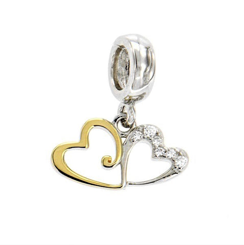 Two Hearts Charm 16mm
