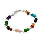 Multicolored Stones Bracelet 7"