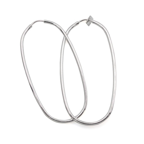 Oval Plain Tube Hoop Earrings 2.24”