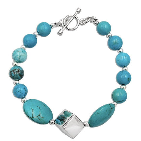 Natural Turquoise Bracelet 6.7"