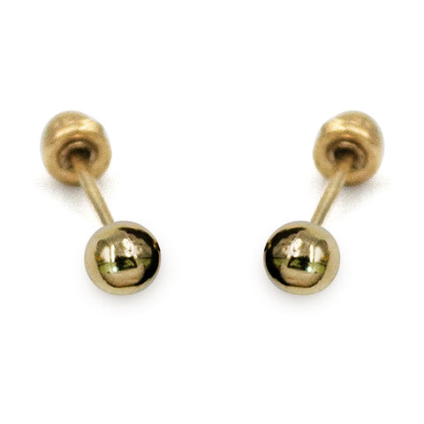 10K Gold Ball Stud Earrings 2.5mm