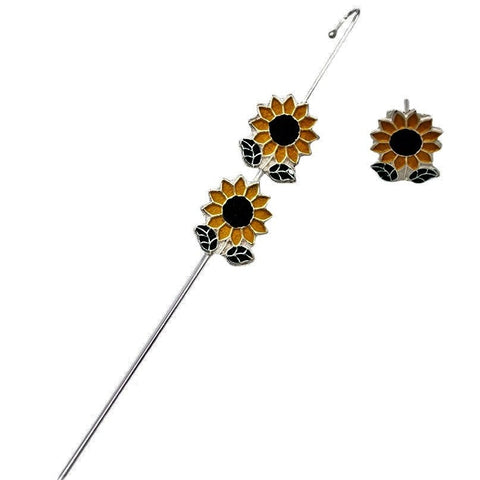 Sunflower Transverse Earrings 3.3"