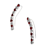 CZ Semi Curved Earrings 1.2"