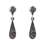 Marcasite Drop Earrings 1"