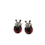 Crystal Ladybug Stud Earrings 6mm