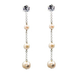 CZ Pearl Earrings 3.4"