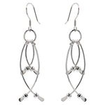 Wire Curved Dangle Earrings 2"
