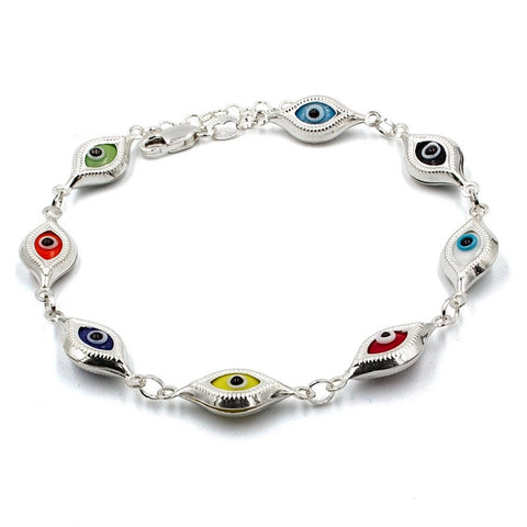 Evil Eye Murano Glass Bracelet 8.7"