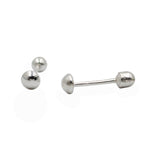 Round Ball Stud Earrings- Screw Back 3mm