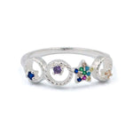 CZ Star & Circles Ring #6