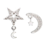 CZ Moon & Star Stud Earrings 11mm