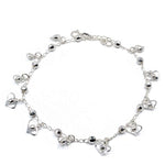 Heart Charms Anklet 9.7"