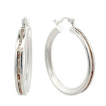 CZ Hoop Earrings 1.2"