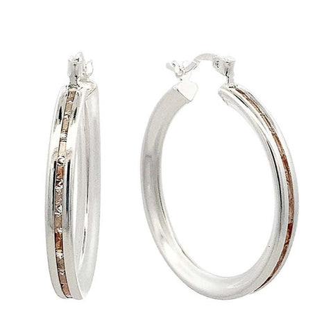 CZ Hoop Earrings 1.2"