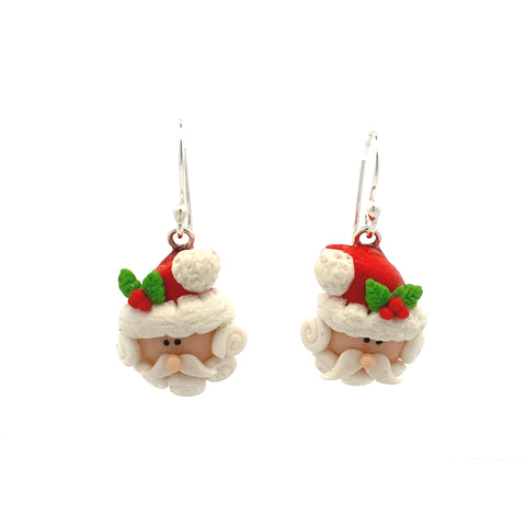 Porcelain Christmas Dangle Earrings 1"